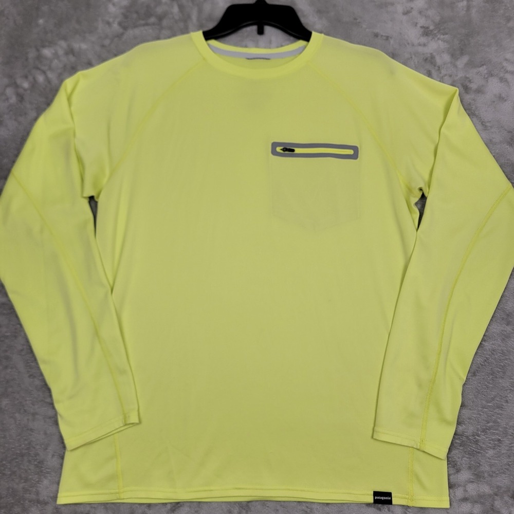 Patagonia Sunshade Crew Shirt Mens Medium Long Sleeve Florescent Stretch Fishing